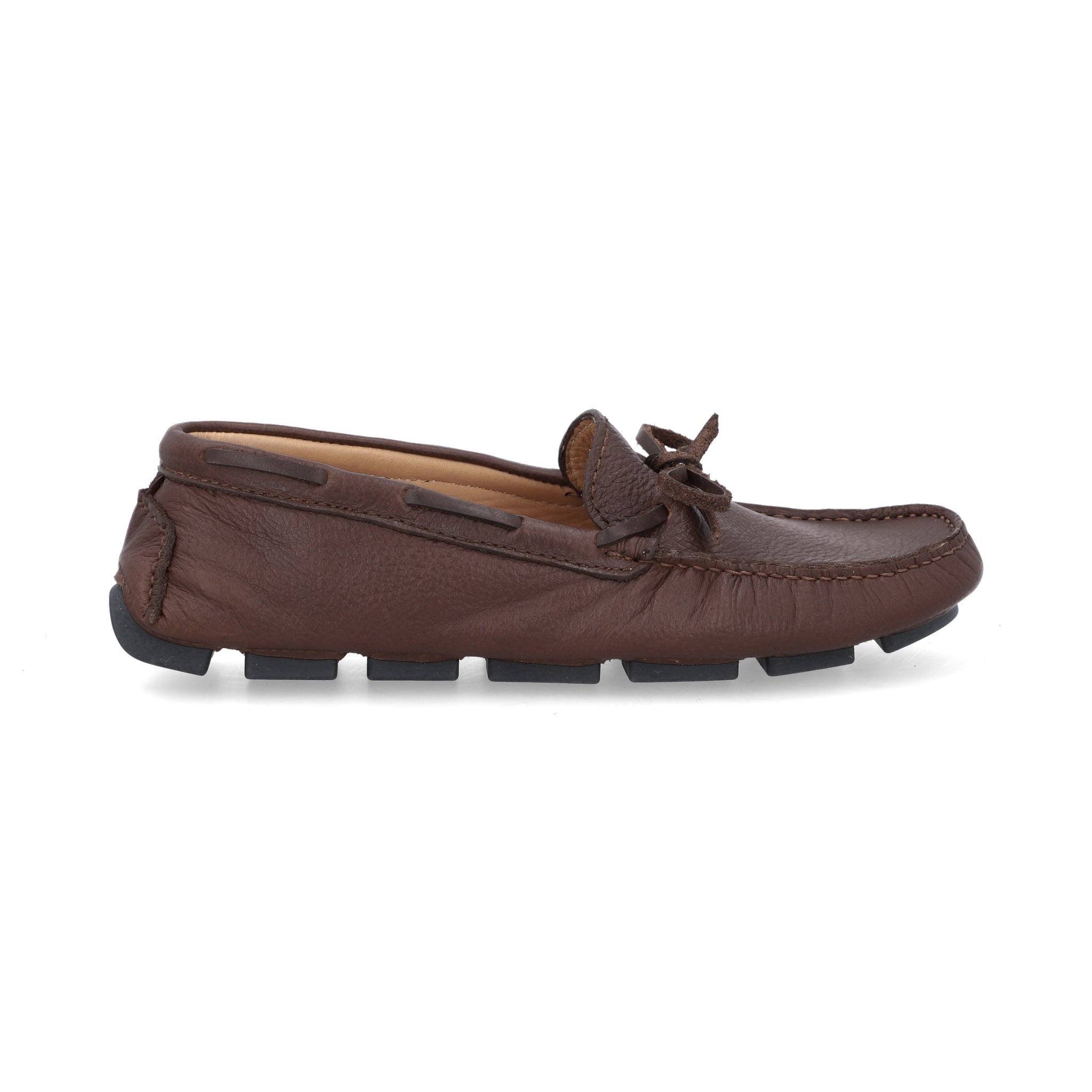 Mocasines Hombre Amarrar Cuero grabado Cognac