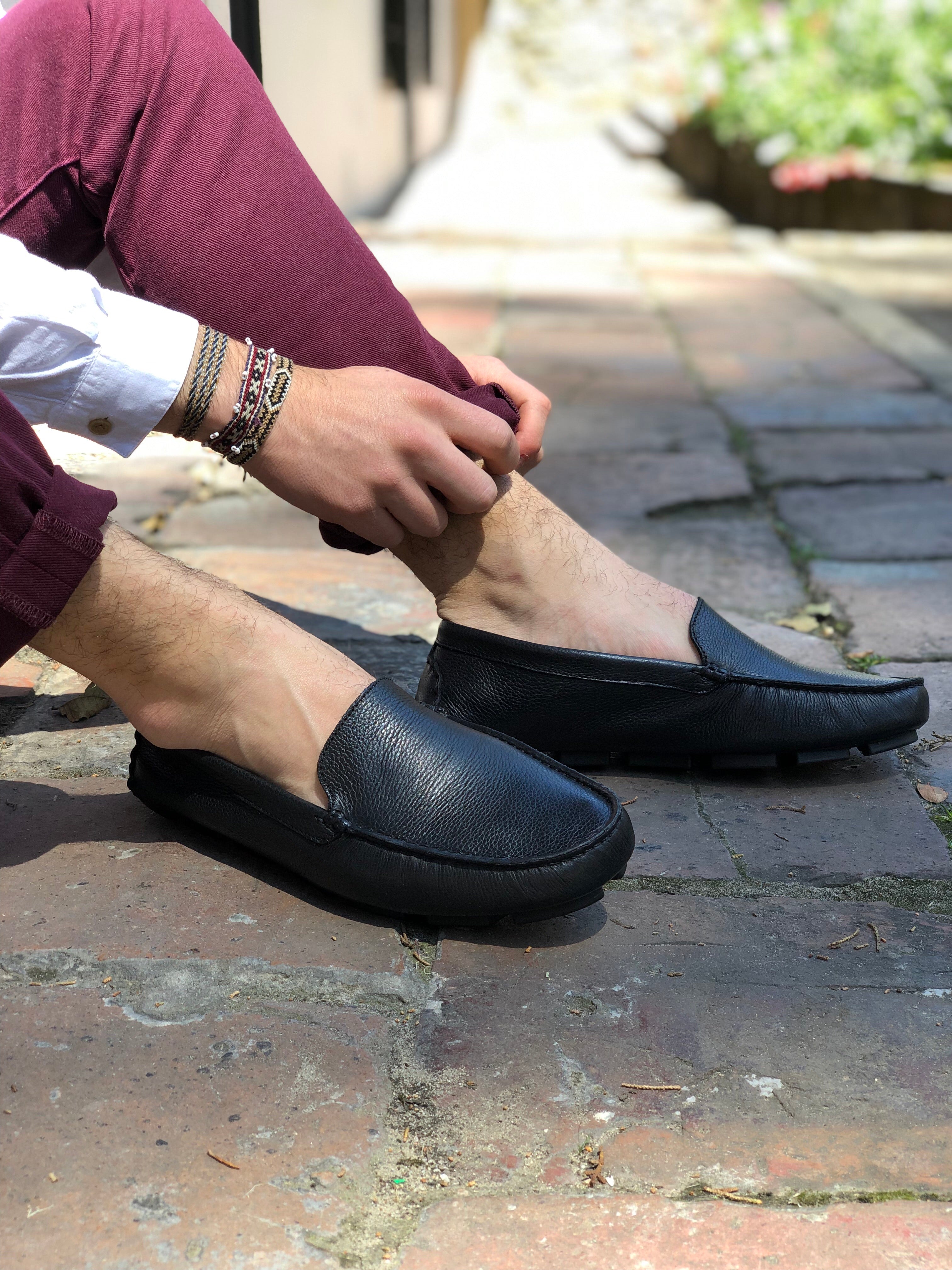 Mocasines cuero online hombre